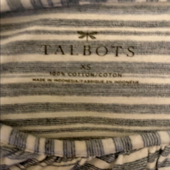 Size X Small blue and white shirt by TALBOTS - Picture 6 of 6